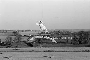 Flying Prints: Actor Michael Crawford pictured during filming of a Christmas special of the BBC