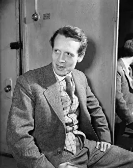 Actor Patrick McGoohan pictuterd backstage at the Garrick Theatre before his performance