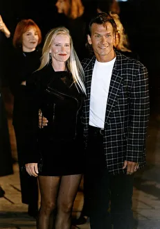 Actor Patrick Swayze arrives for the grand opening of Planet Hollywood restaurant in
