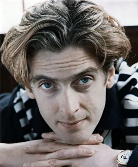 Actor Peter Capaldi actor resting head on hands, 1991