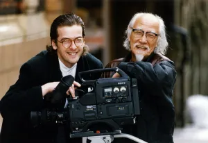 Actor Peter Capaldi with japanese veteran film maker Suzuki Seijun at Glasgow