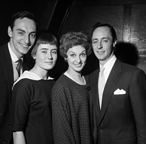 Actor Peter Reeves and fiance Janni Van Minnen with friends. 5th January 1960