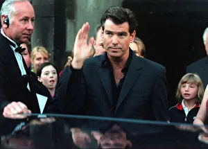 Core204a Prints: Actor Pierce Brosnan August 1999 at the back door of the Odeon in Edinburgh