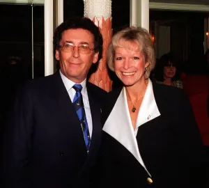 Actor Robert Powell with wife Barbara October 1997 At the Make A Wish fashion lunch