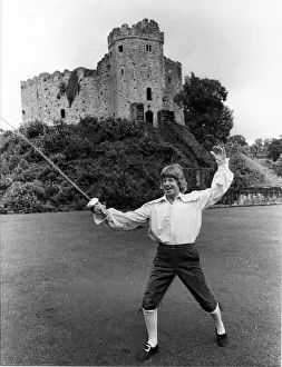 Castle Prints: Actor Robin Askwith pictured at Cardiff Castle dressed ready for his latest romp in
