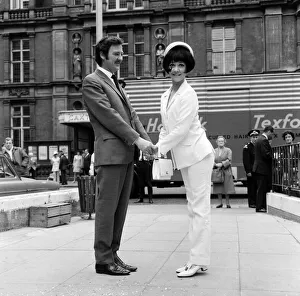Bride Prints: When actor Robin Hunter was married today at Caxton Hall his actress bride Amanda Barrie
