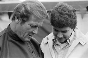 On Set Prints: Actor Roger Moore on location at the RAF Upper Heyford, Oxon