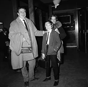 Heathrow Prints: Actor Rupert Davies leaving London airport (Heathrow) to go to Dublin where he will be