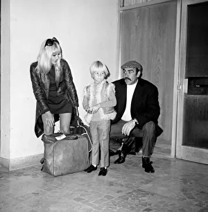 Actor Sean Connery with his wife Diane Cilento and son Jason at Heathrow Airport after