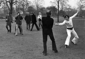 Sword Prints: Actor-singer Jess Conrad challenged Actor Larry Taylor to a duel in Regents Park because