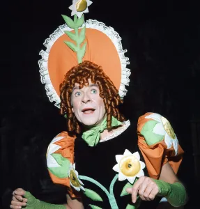 Actor Stanley Baxter as the Pantomime Dame. December 1975