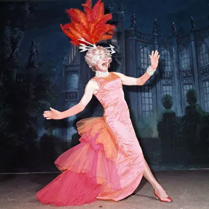 Actor Stanley Baxter as the Pantomime Dame in Jack and the Beanstalk