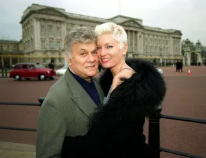Actor Tony Curtis with his new wife Jill November 1998 in London on their honeymoon
