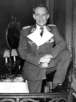 Actor Trevor Howard dressed for his part in The Devils General