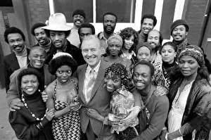 Actors and actresses from the West End production The Black Mikado starring Michael