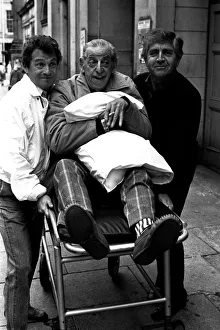 Trolley Prints: Actors David Ross, Ben Warriss and Peter Baldwin outside the Theatre Royal