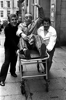 00481 Prints: Actors Peter Baldwin, Ben Warriss and David Ross outside the Theatre Royal