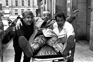 00481 Prints: Actors Peter Baldwin, Ben Warriss and David Ross outside the Theatre Royal