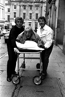 00481 Prints: Actors Peter Baldwin, Ben Warriss and David Ross outside the Theatre Royal