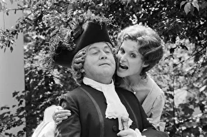 Actors Terry Scott and Madeline Smith who star in the new play the School for Wives