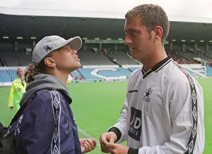 Actress Angela Griffin July 1998 with boyfriend Will Mellor watching the Coronation