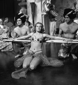 Actress Anita Ekberg filming at Elstree Studios December 1955