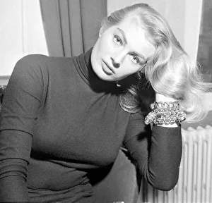 Actress Anita Ekberg seen here during a Daily Mirror photo shoot in her hotel room were