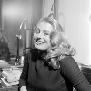 Actress Anita Ekberg seen here during a Daily Mirror photo shoot in her hotel room were
