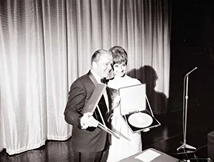 Actress Audrey Hepburn at the Film Academy Awards Award ceremony presenting