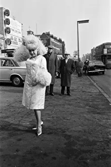 01108 Prints: Actress Barbara Windsor in her dress that she plans to wear for the Royal premiere of her