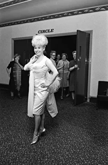 01108 Prints: Actress Barbara Windsor in her dress that she plans to wear for the Royal premiere of her