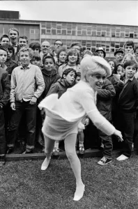 Actress Barbara Windsor was lucky on the coconut shy at The William Ellis School summer