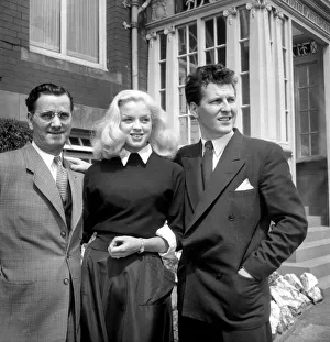 Actress Diana Dors with her husband Dennis Gittins (right) and Mr. J