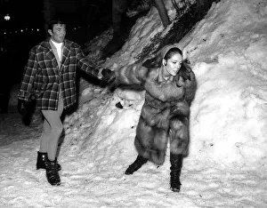 Square Prints: Actress Diana Rigg and George Lazenby in a scene from the James Bond 007 film On Her