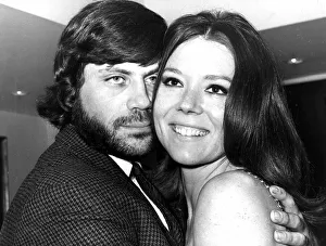 Landscape Prints: Actress Diana Rigg with Oliver Reed with whom she stars in the film The Assasination