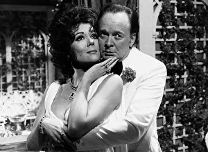 Actress Diana Rigg with Tony Britten playing the parts of Elizabeth Taylor