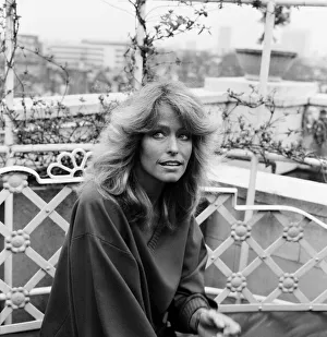 US actress Farrah Fawcett Majors pictured at a photo reception at the Dorcester Hotel in