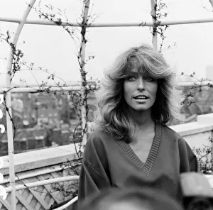 US actress Farrah Fawcett Majors pictured at a photo reception at the Dorcester Hotel in