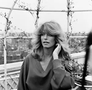 US actress Farrah Fawcett Majors pictured at a photo reception at the Dorcester Hotel in