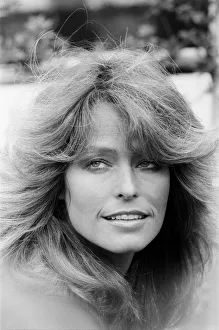 US actress Farrah Fawcett Majors pictured at a photo reception at the Dorcester Hotel in