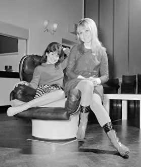 Mini Skirt Prints: Actress Felicity Kendal with Wendy Varnella March 1967 who appear together in