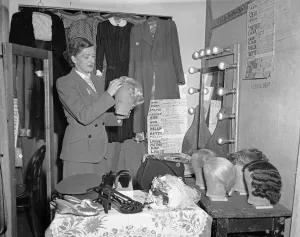 Backstage Prints: Actress Florence Desmond in the dressing room at the comedy theatre