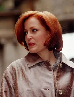 Actress Gillian Anderson the star of the television programme The X Files in Glasgow to