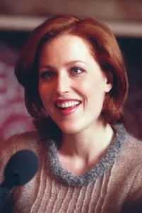Actress Gillian Anderson the star of the television programme The X Files in Glasgow to