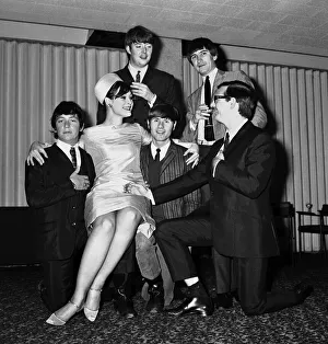 Actress Gillian French, bride to besurrounded by the Animals pop group