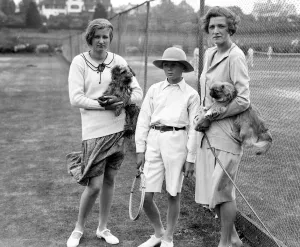 Actress Gladys Cooper Right with her children John and Joan Buckmaster seen here