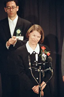 Actress Glenda Jackson celebrates after winning the North London constituency of