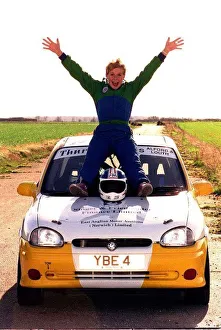 Actress Glenda McKay March 1998 With her Vauxhall Corsa rally sports car