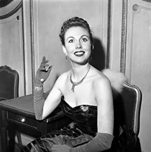 Actress Hazel Court at the premiere of the Parisian Ballet at the Stoll Theatre, tonight