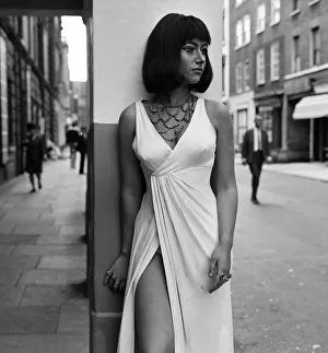 Actress Helen Mirren dressed as Cleopatra during a break from rehearsals at the Scala